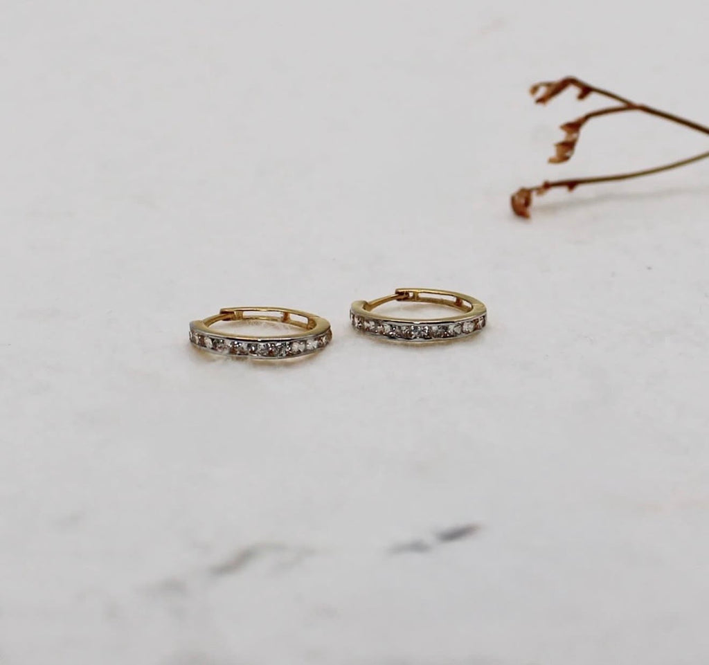 Dainty Rhodium Finish Huggies | 9mm