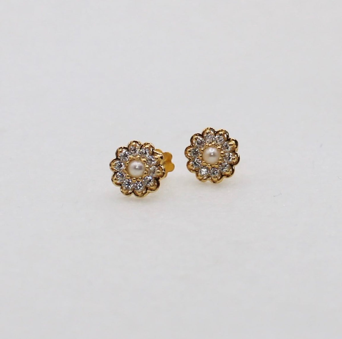 Sunflower Pearl Studs | 14carat