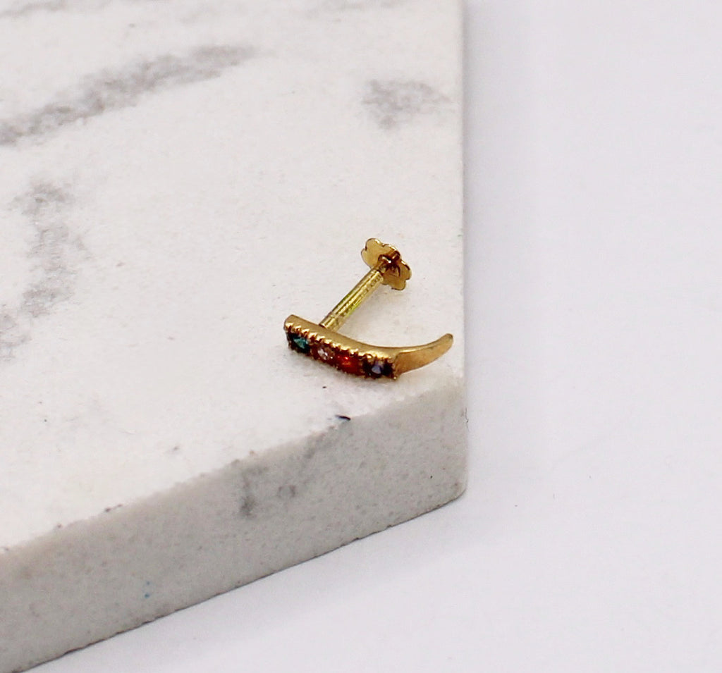 Long Multicoloured Stud