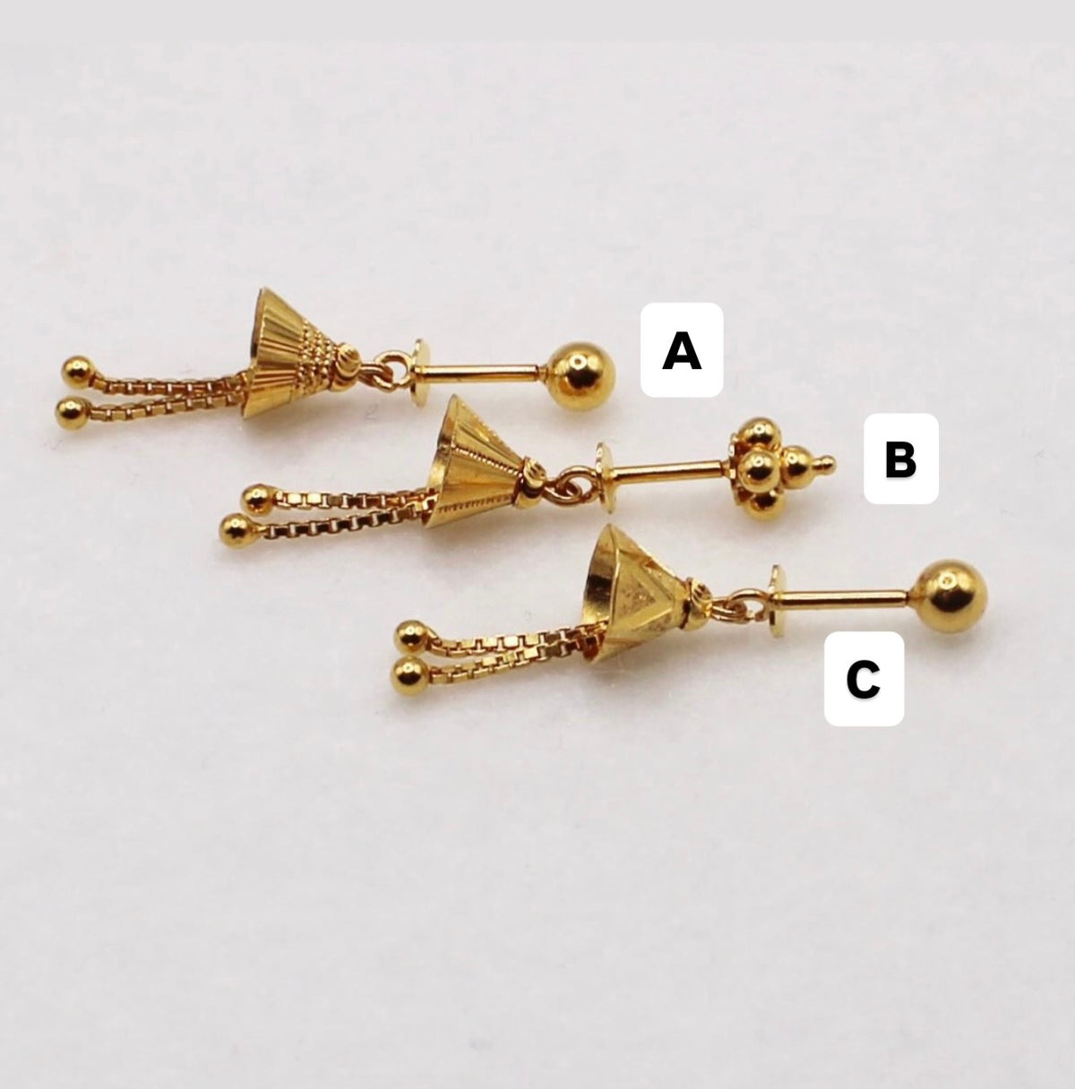 Dangly-bell Vertical Helix Stud