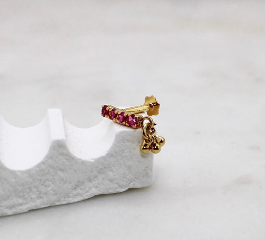 Deep Pink Dangly Stud