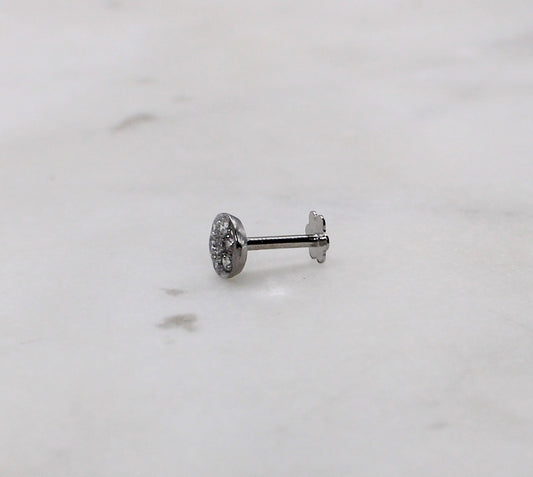 7-stone Rhodium Stud