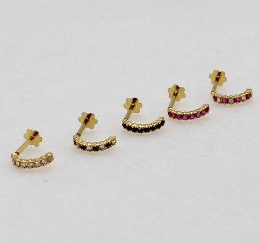 Thin Baguette Studs | single piece