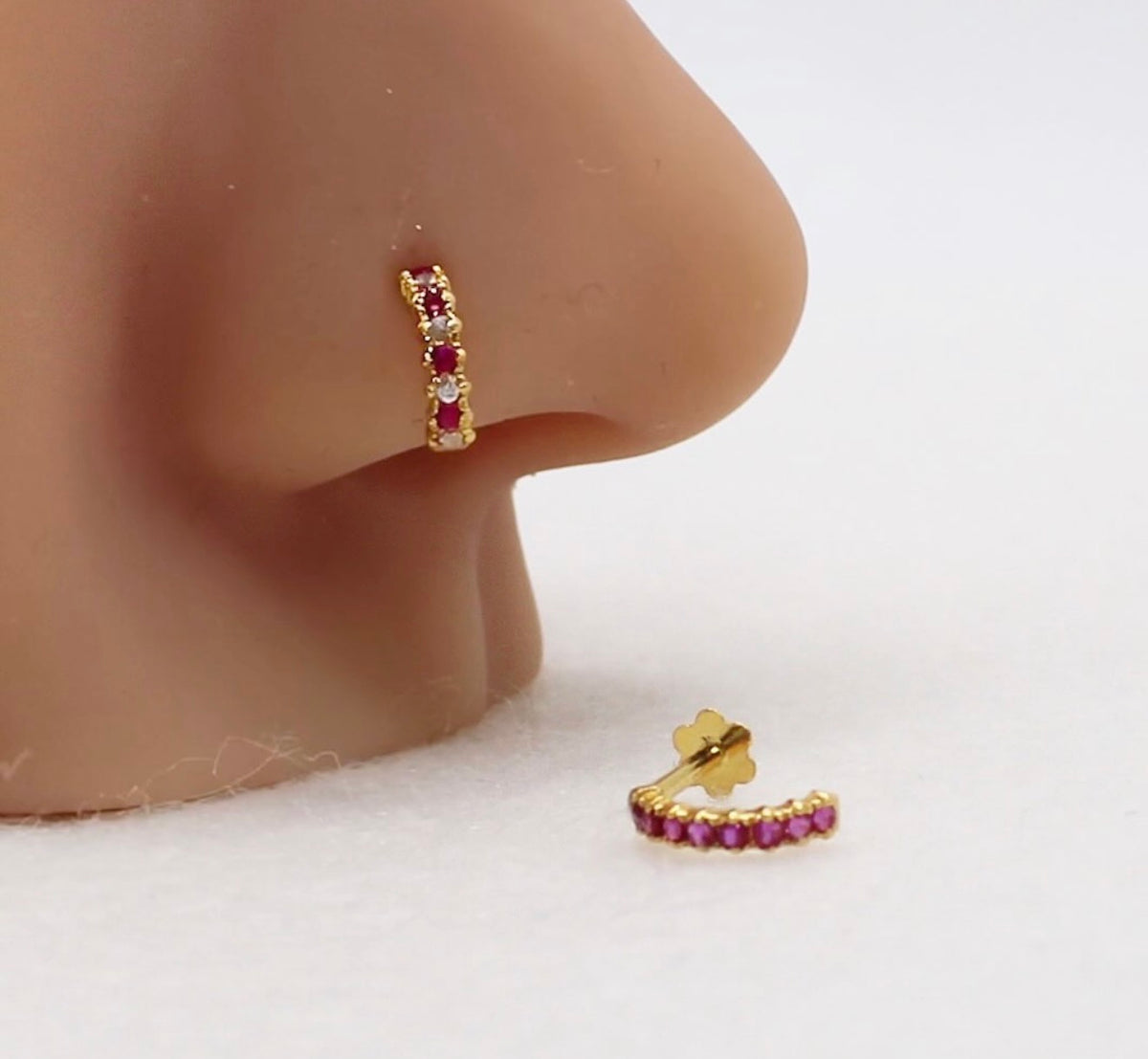 Pink Baguette Stud | 18carat
