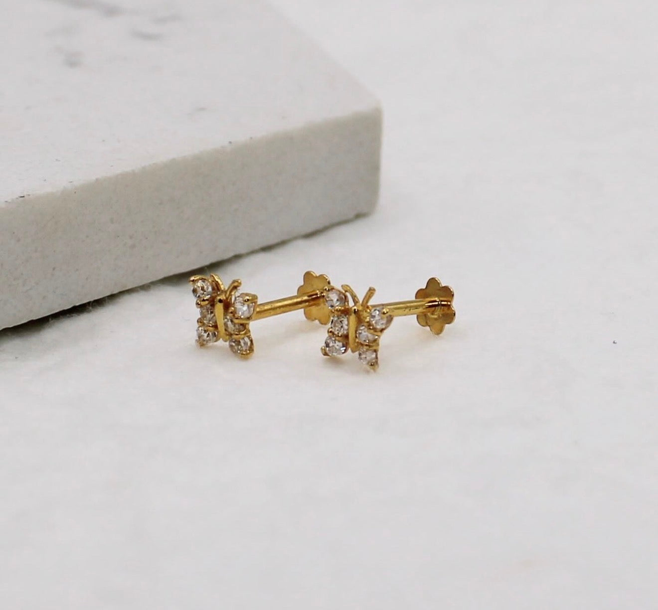 Cubic Zirconia Butterfly Studs