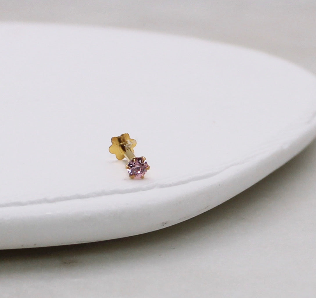 Baby Pink Stud | 2mm