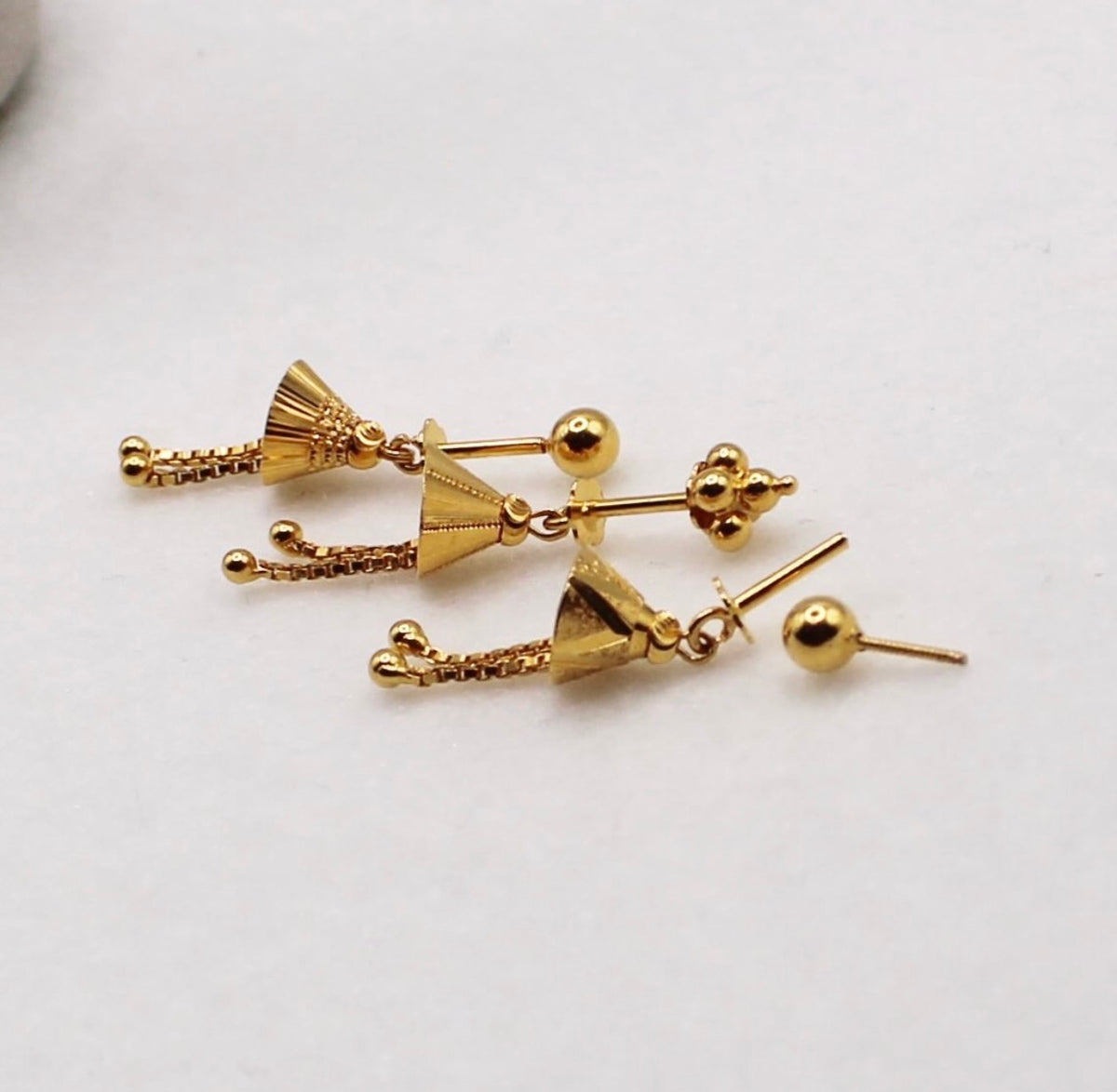 Dangly-bell Vertical Helix Stud