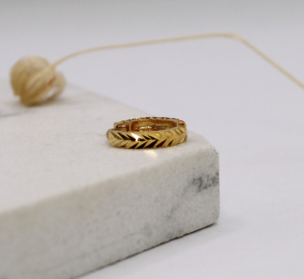 Leafy Detail Hoop | 7mm