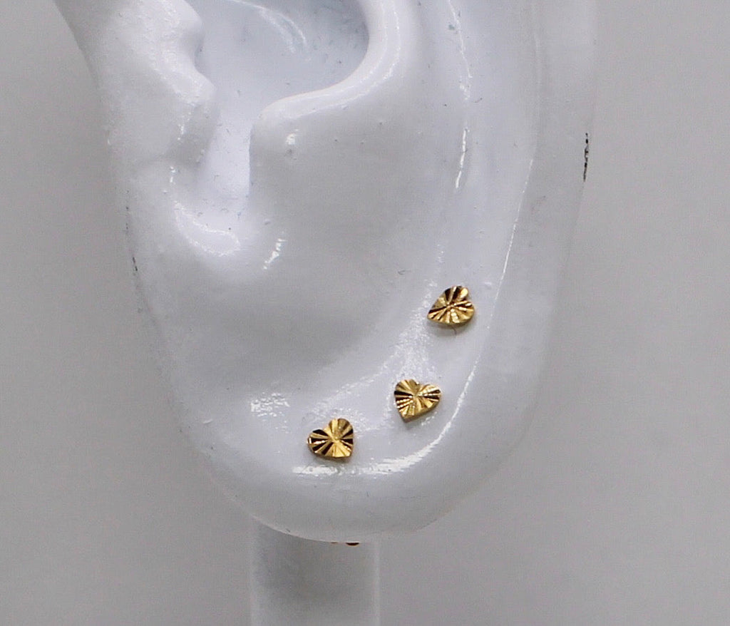 Diamond Cut Heart Stud 14carat