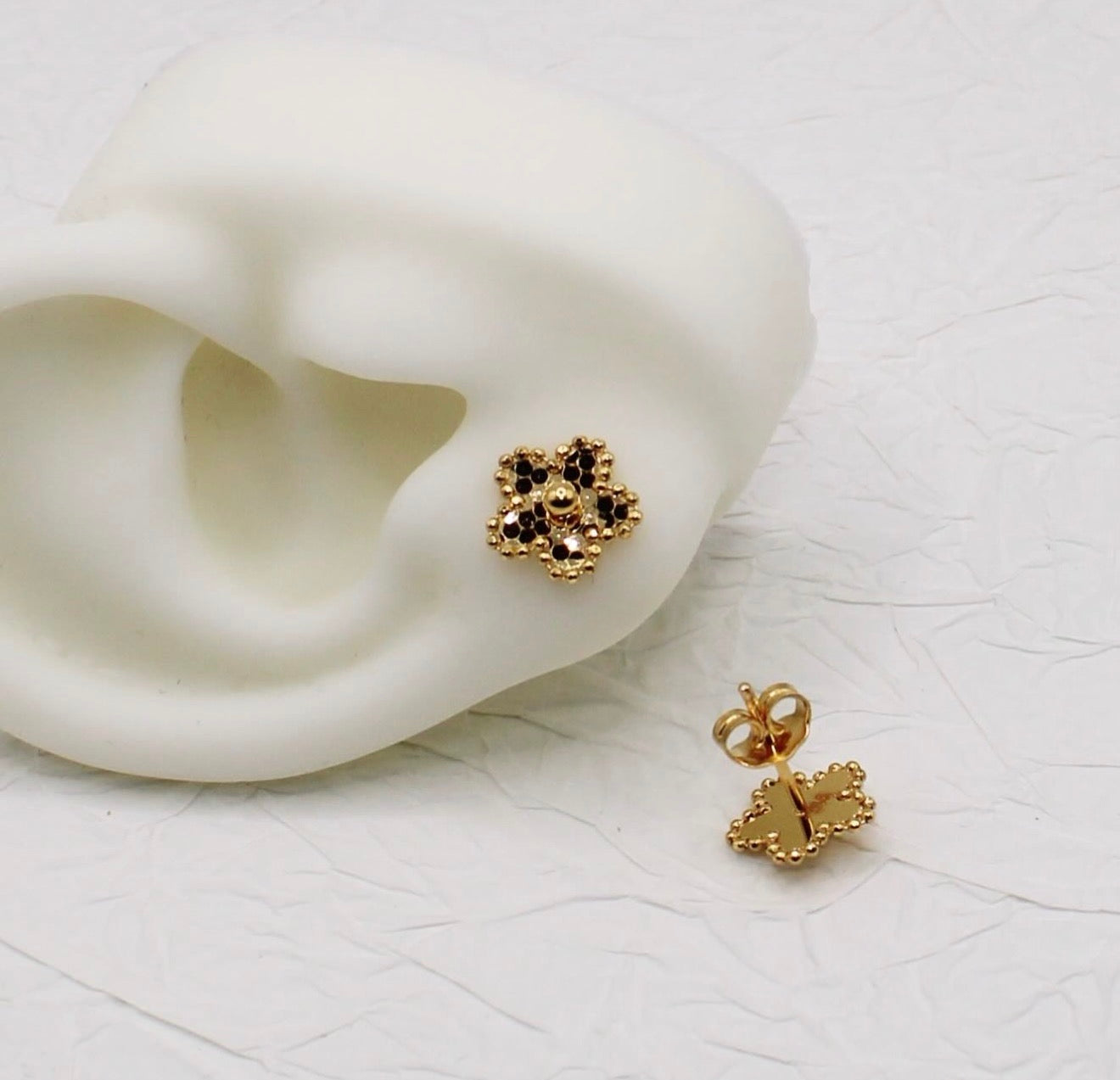 Flower Mirror Studs