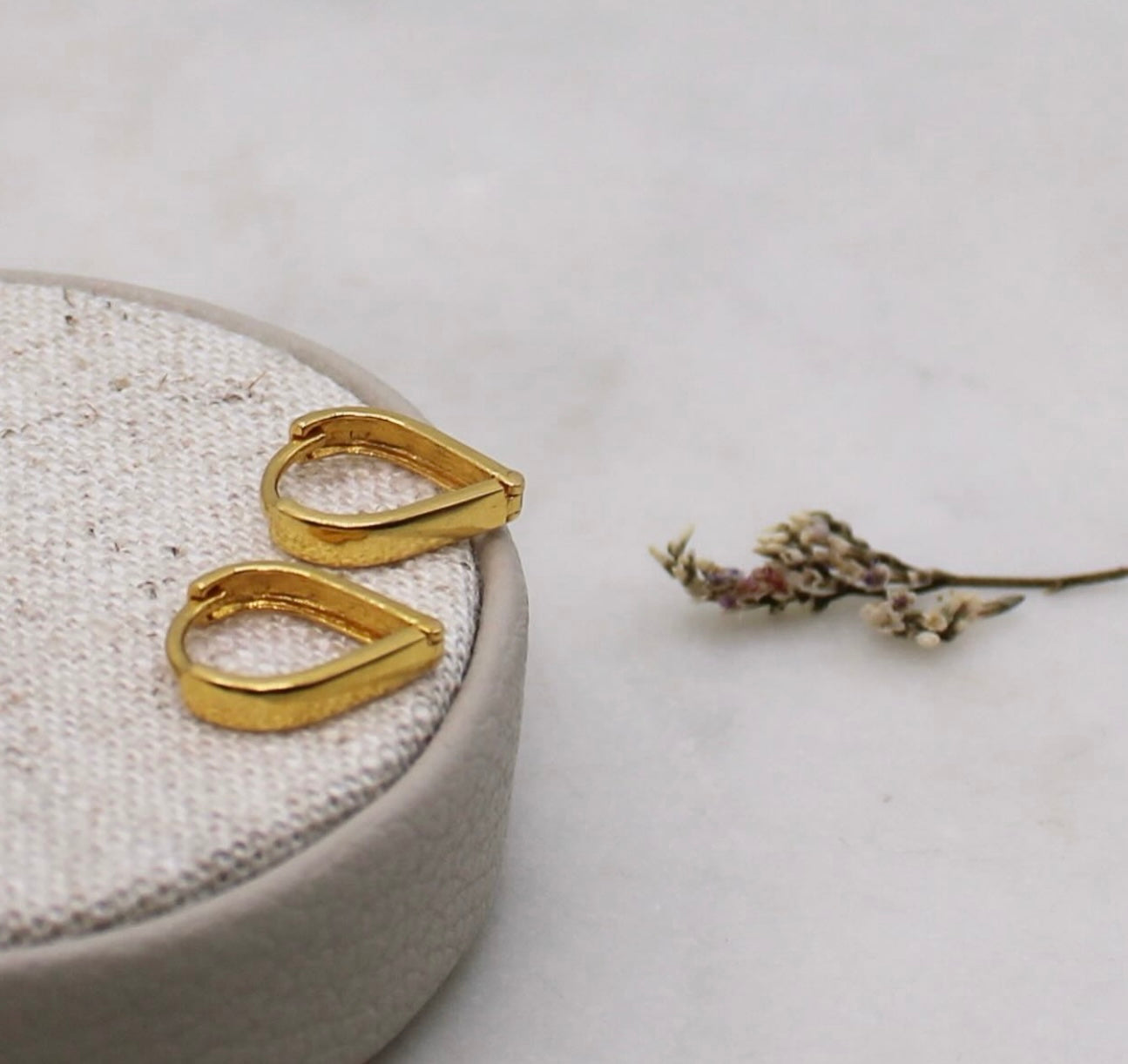 Mini Gold Heart Hoops