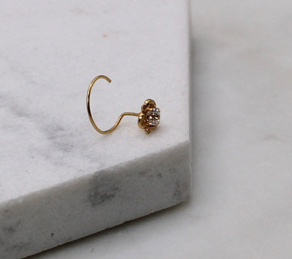 CZ Coil Nose Stud