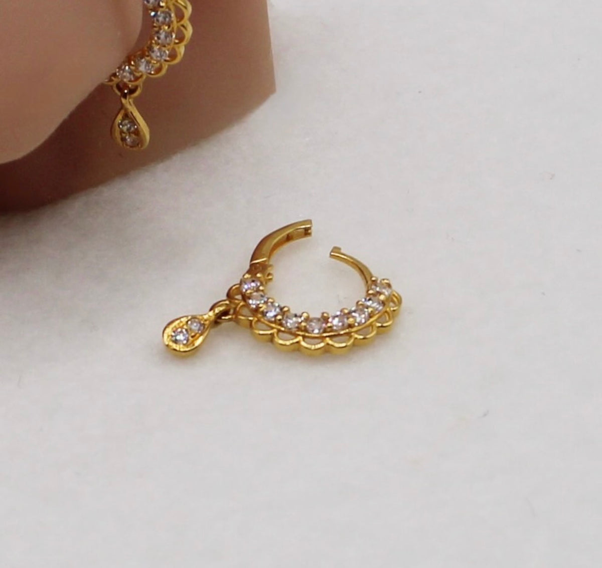 Left pierce ONLY Dangly Sunflower Hoop | single piece