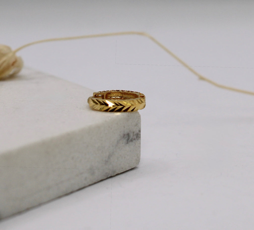 Leafy Detail Hoop | 7mm