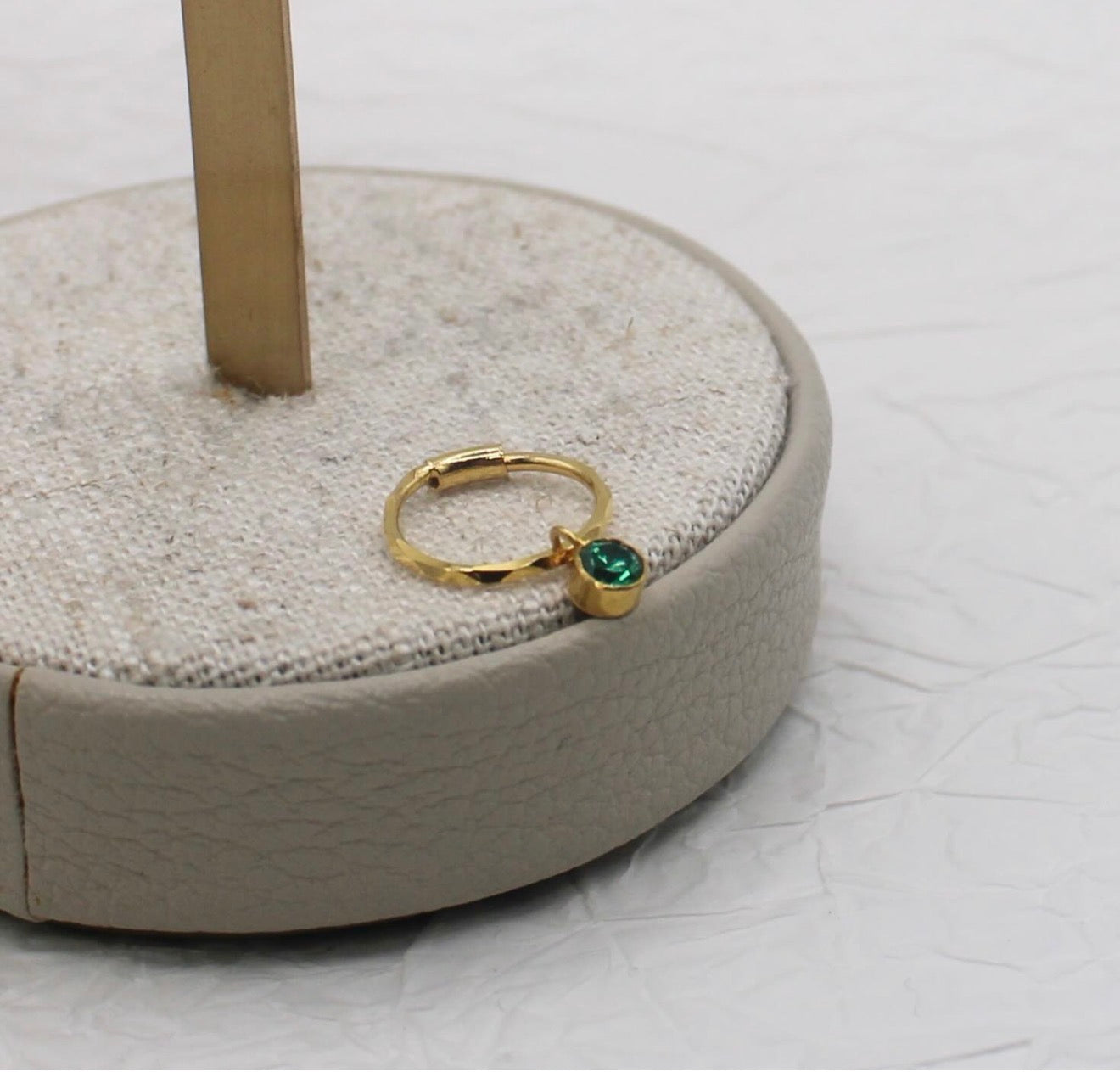 Green Droplet Hoop | 9mm