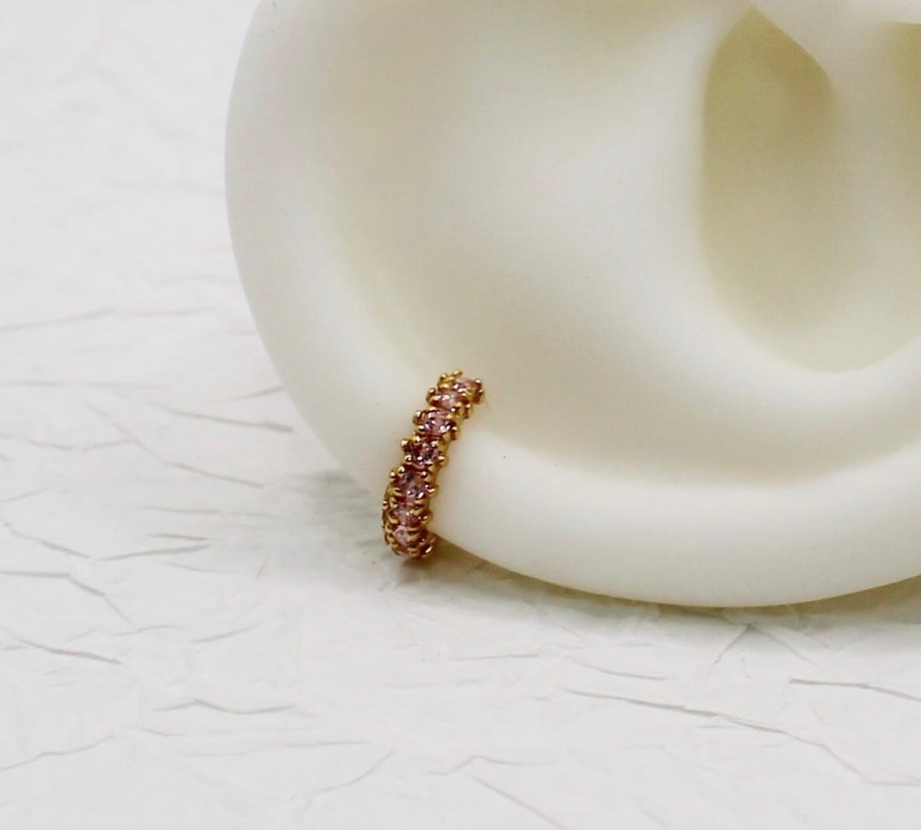 Light Baby Pink Cluster Hoop | 7.5mm