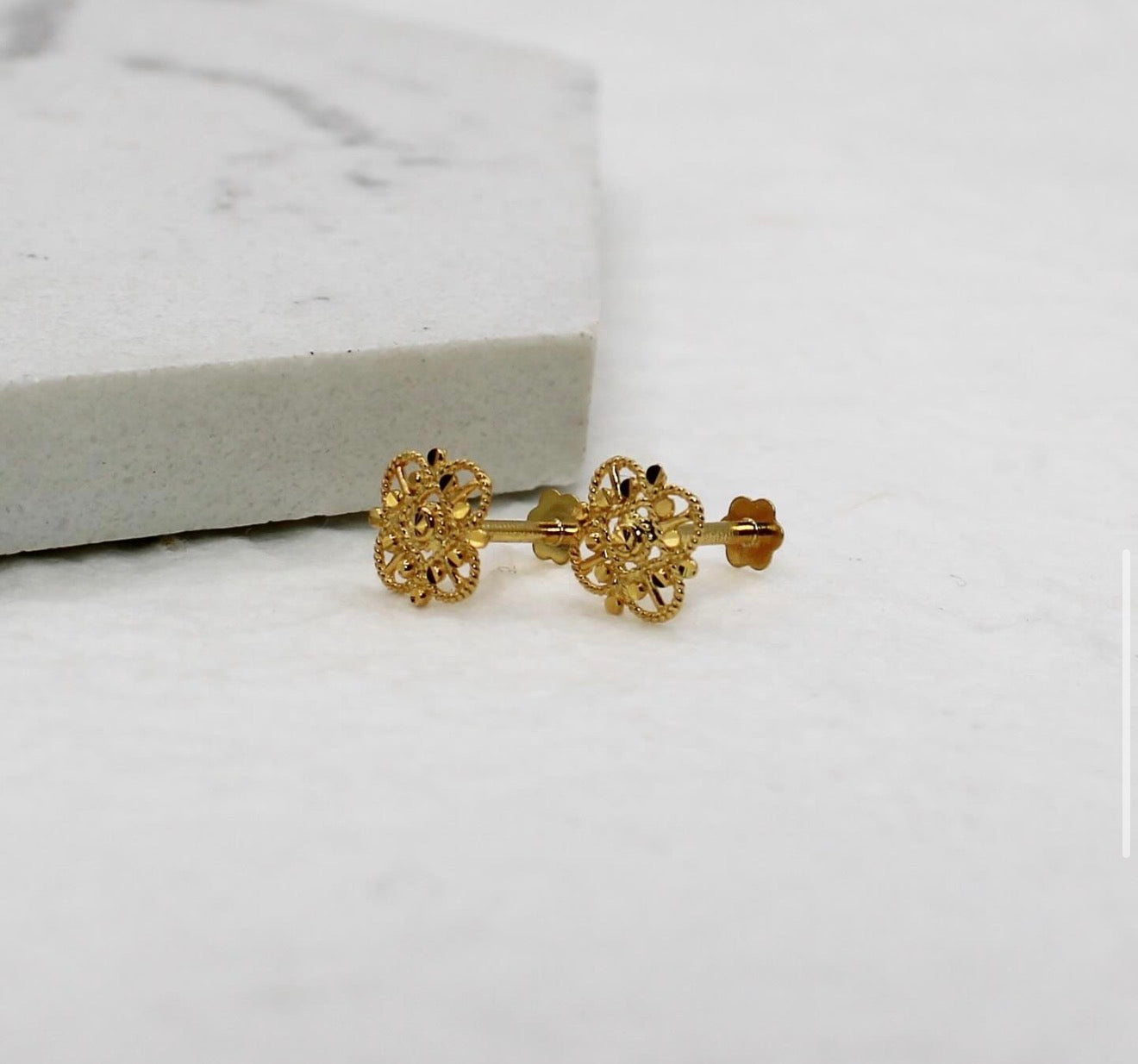 Square Filigree Studs | Pair