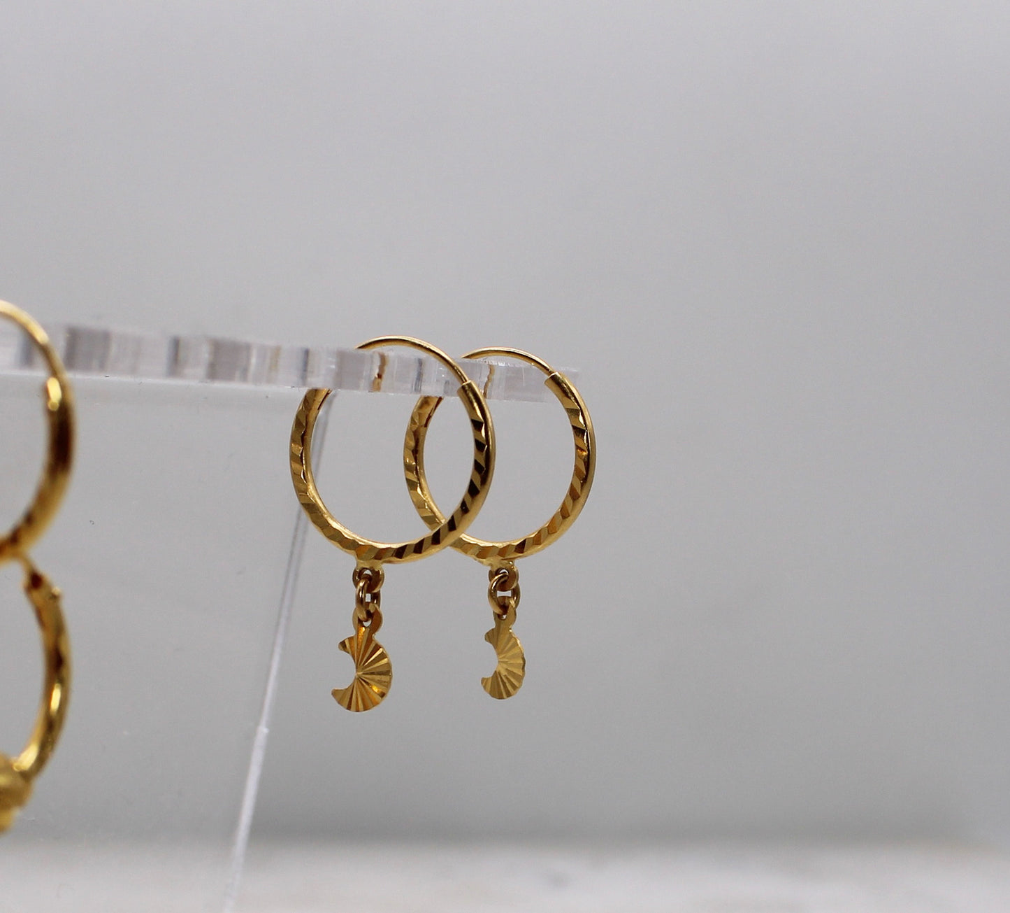 22carat Moon Drop Hoops