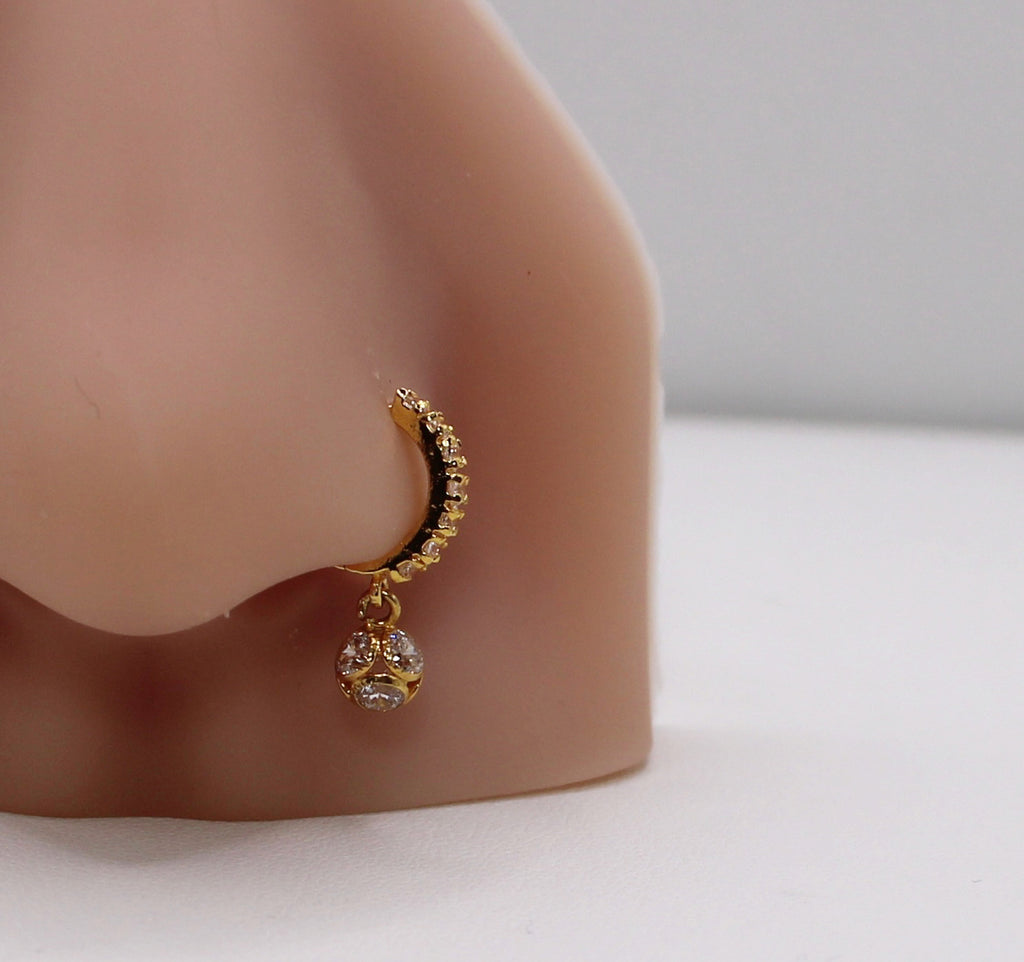 Chunky Sparkly Dangle-Ball Hoop