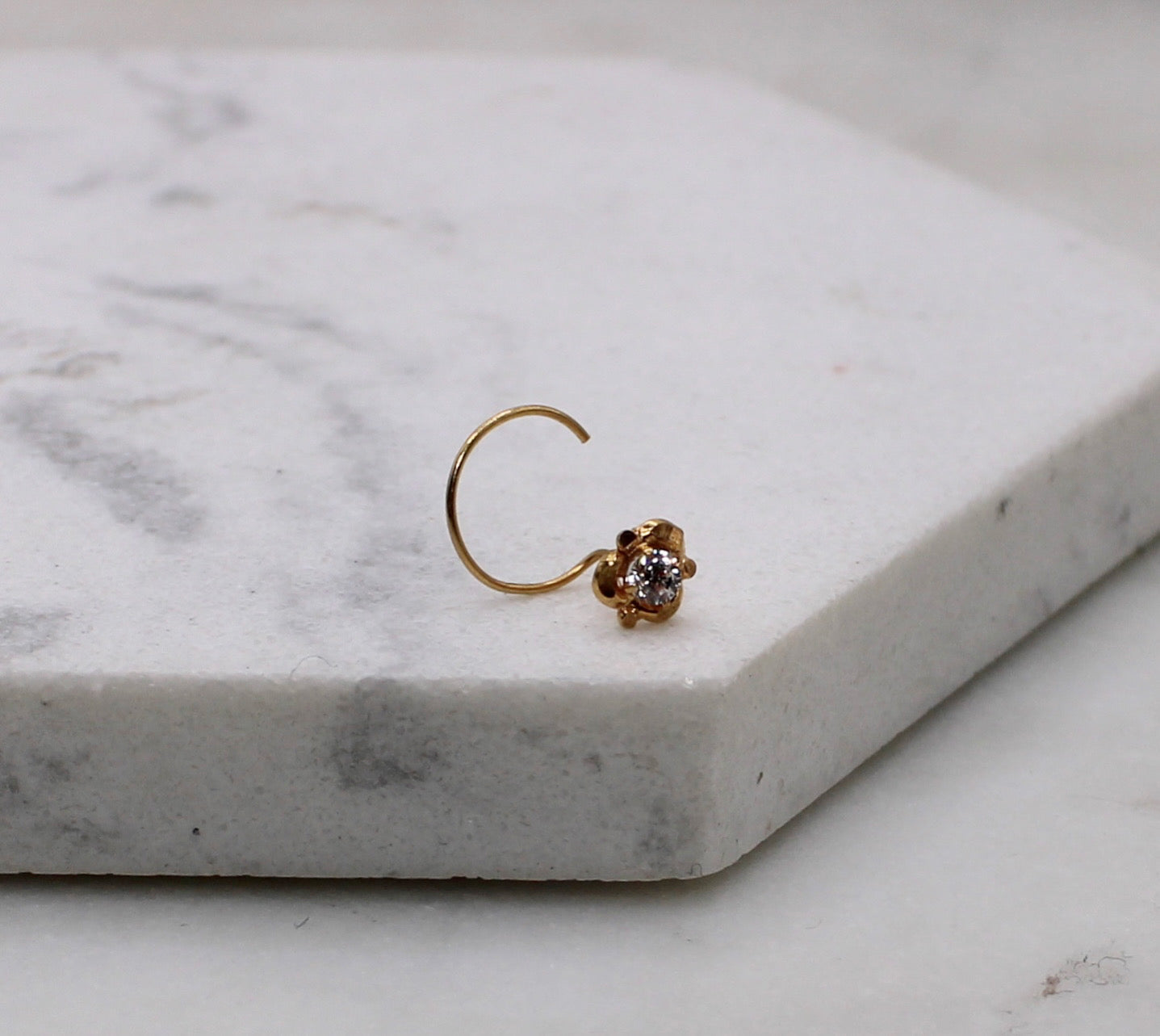 CZ Coil Nose Stud