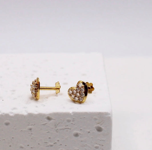 Shiny Heart Studs