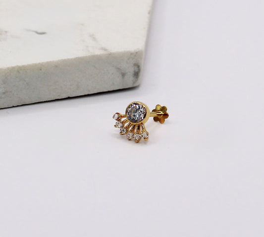 Cluster Crescent Stud | single piece
