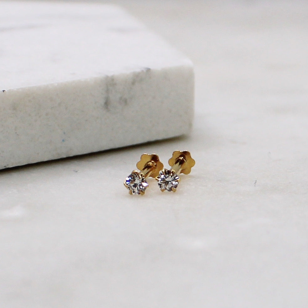 2mm Cubic Zirconia Studs