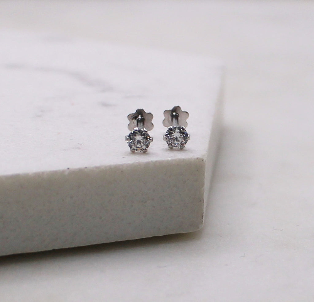 3.5mm Rhodium Studs