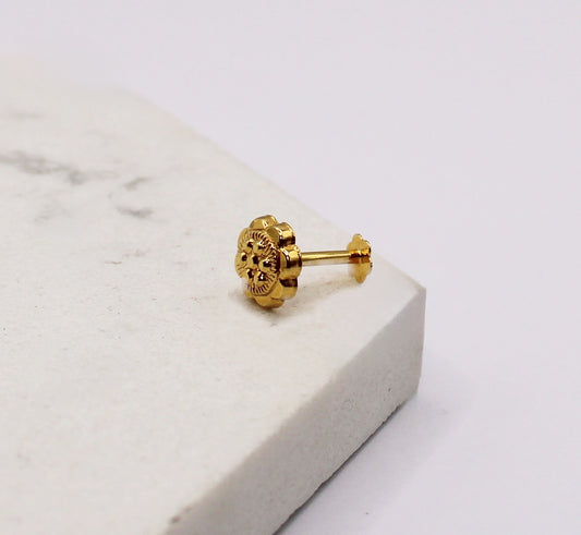 Hollow Sunflower Stud