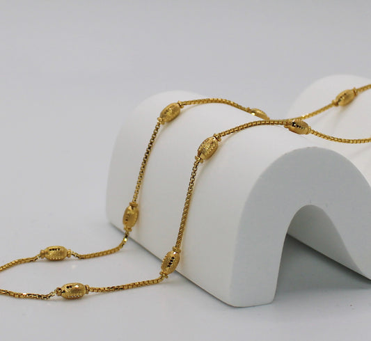 Shiny-Barrel Beaded Necklace