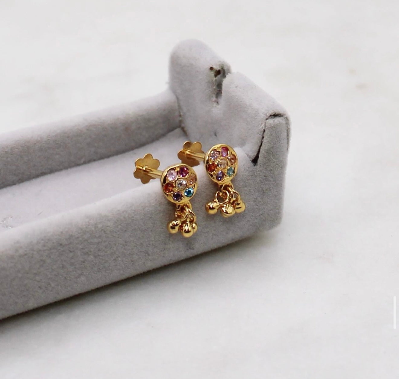 Multicoloured Dangly Studs
