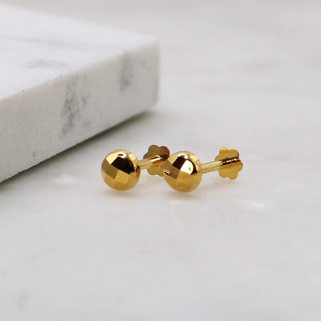 4mm Diamond-cut Studs