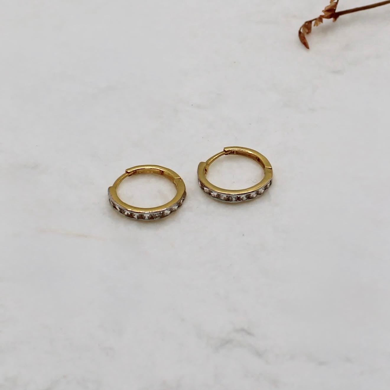 Dainty Rhodium Finish Huggies | 9mm