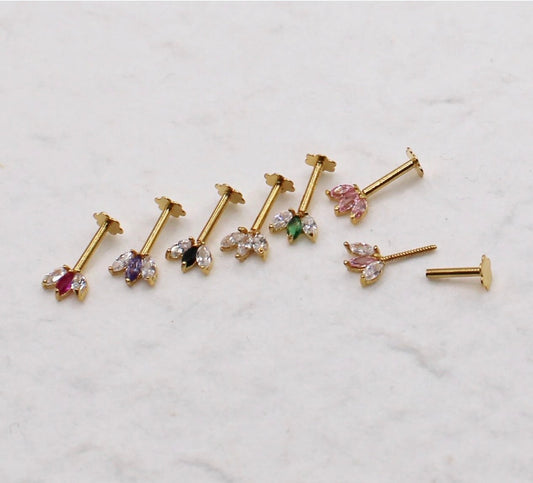 Super Mini Tulip Stud | VERTICAL HELIX PIERCING