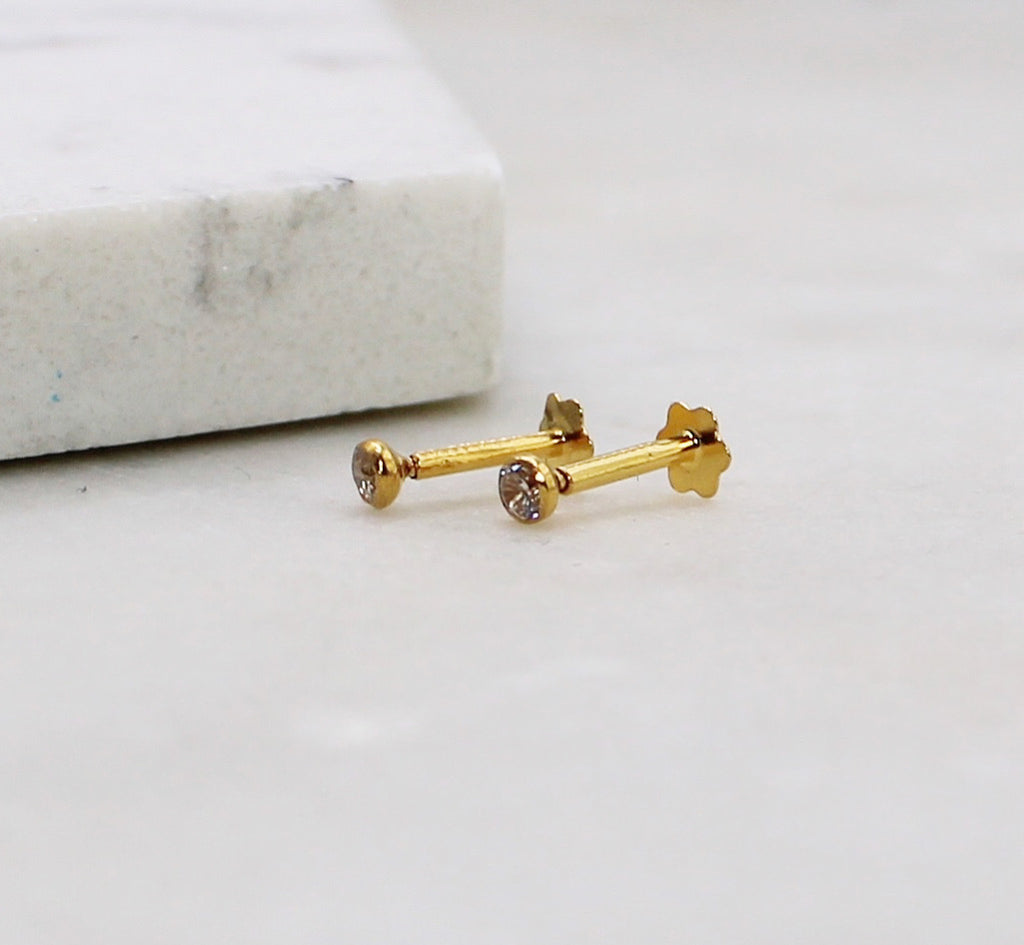 2mm Round CZ Studs