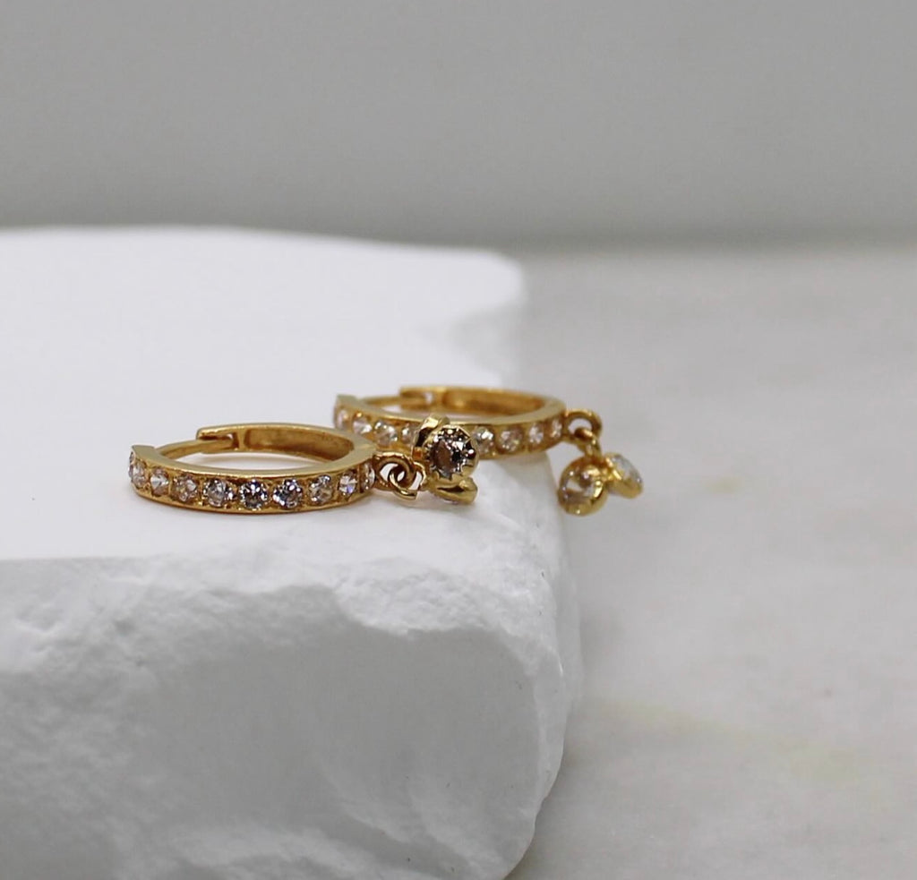 Clean Sparkly Dangly Huggies