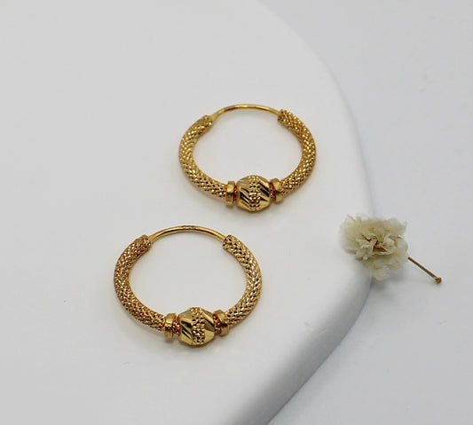 Single Ball Hoop Earrings