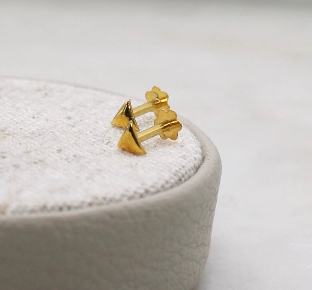 Plain Gold Triangle Studs