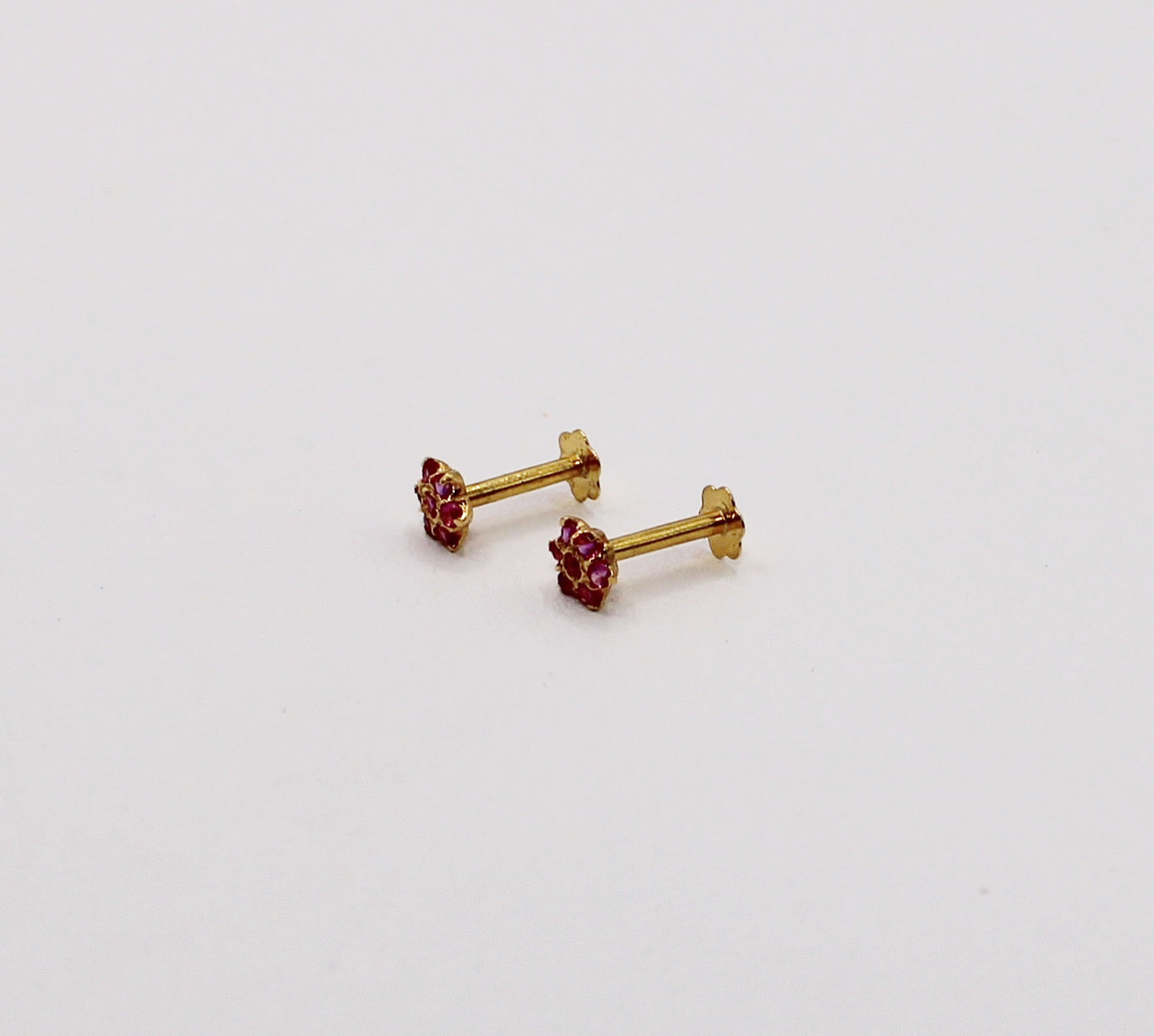 Deep-pink Flower Studs