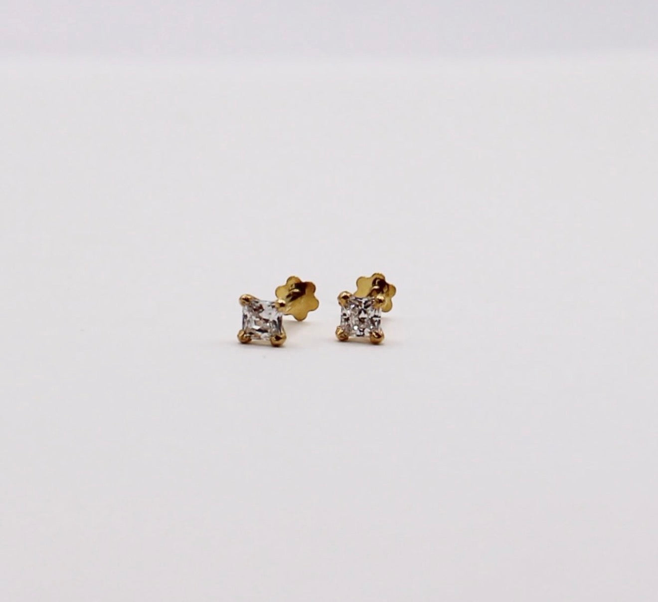 Tiny Cubic Zirconia Square Studs