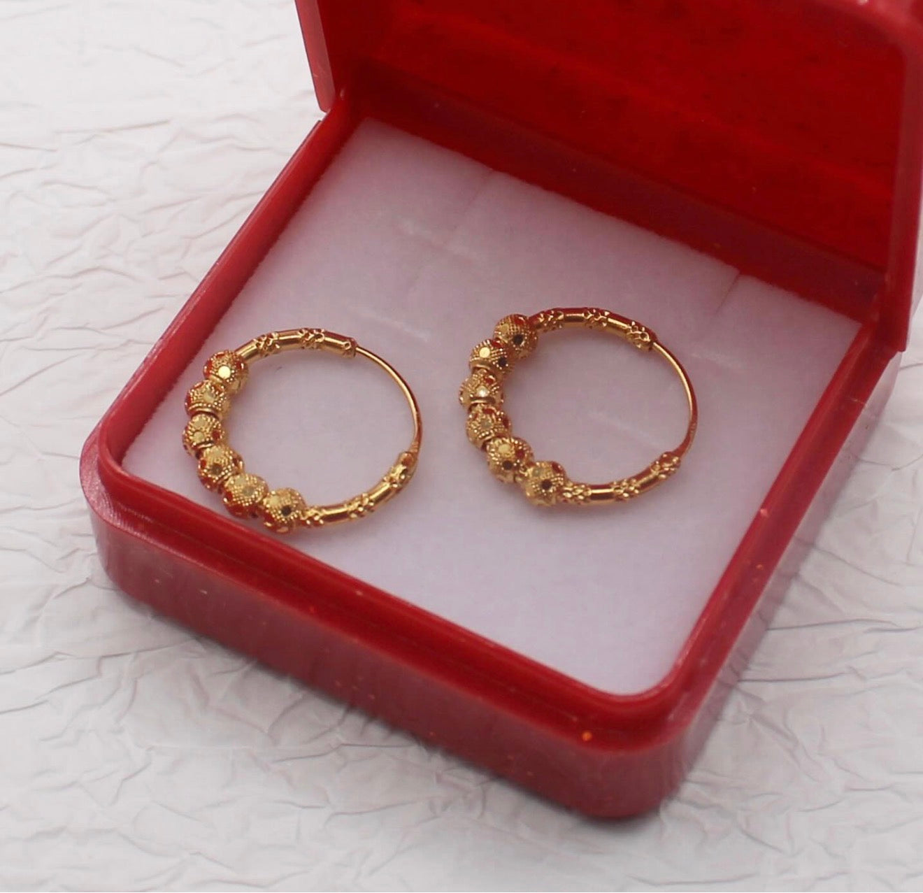 Beaded Detailed Hoops | 12.5mm