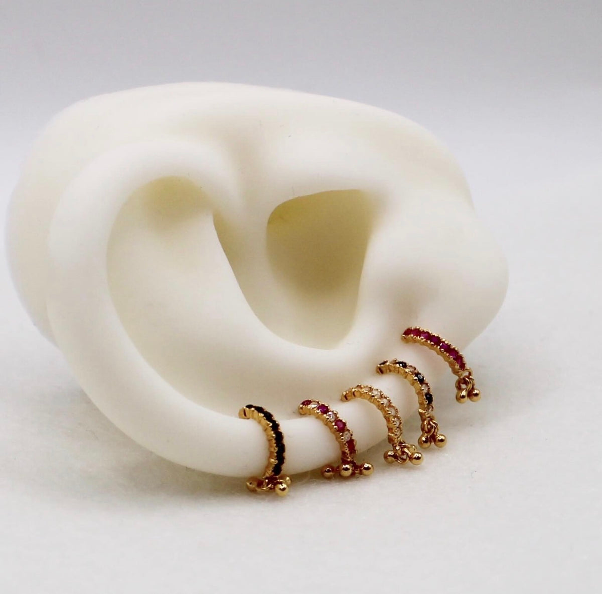 Thin Dangly Baguette Studs | single piece