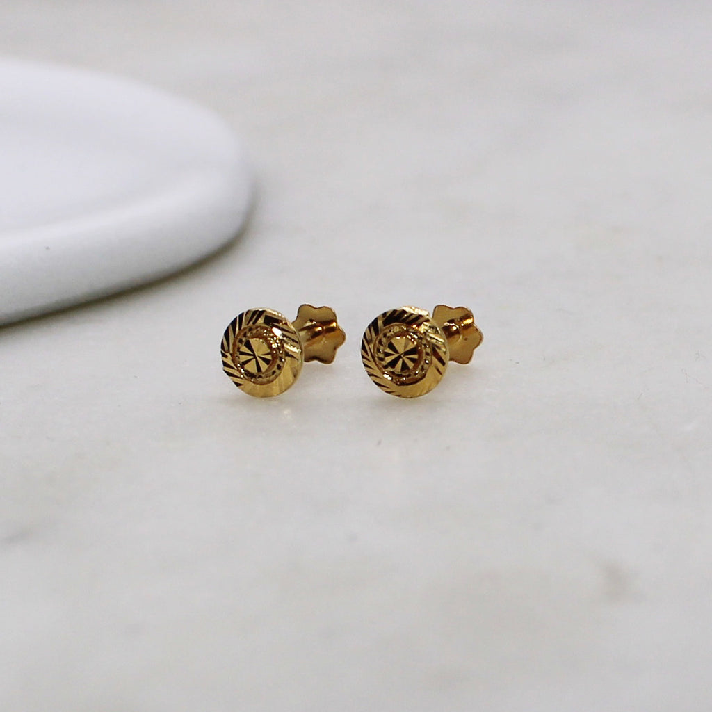 Round Gold Flat Studs