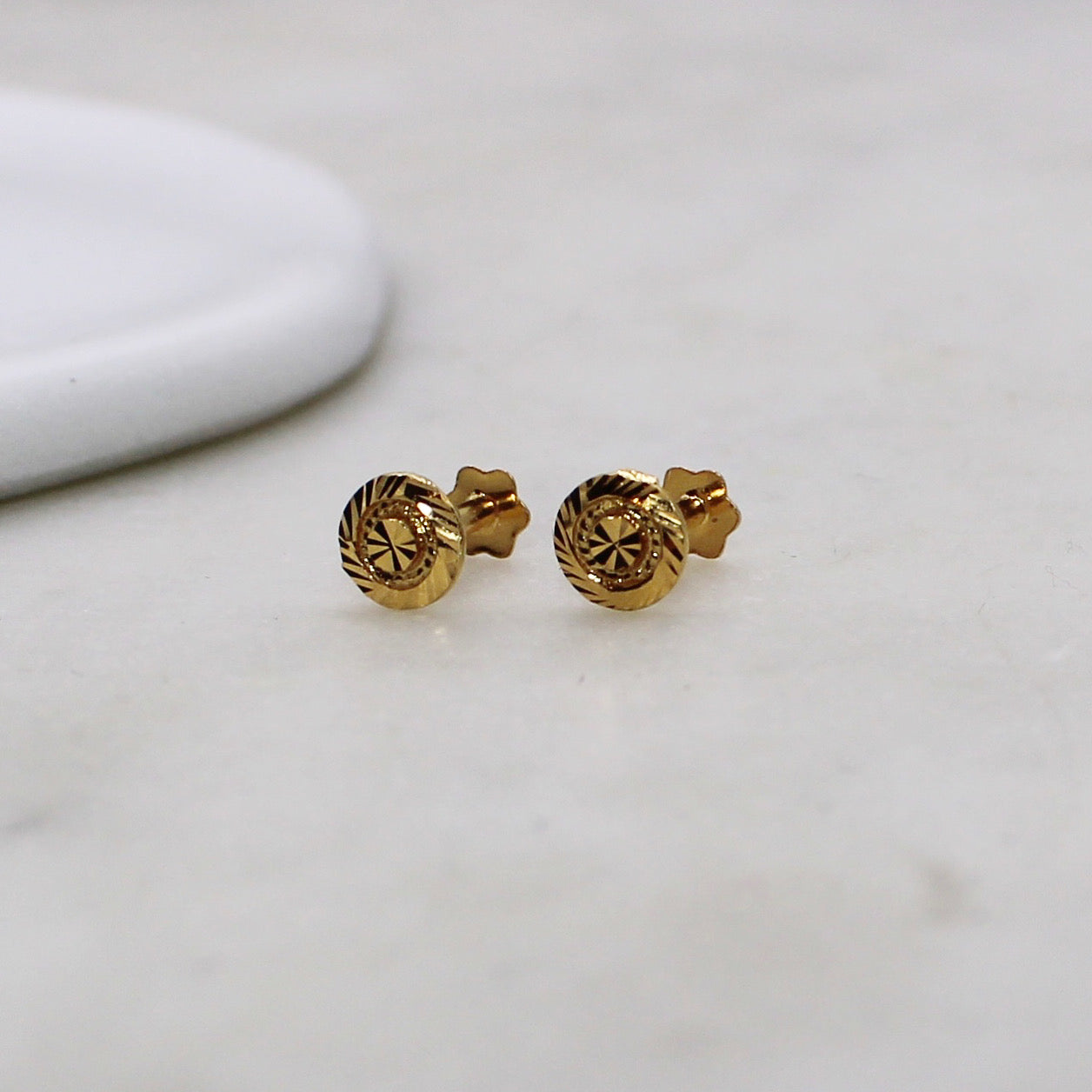 Round Gold Flat Studs