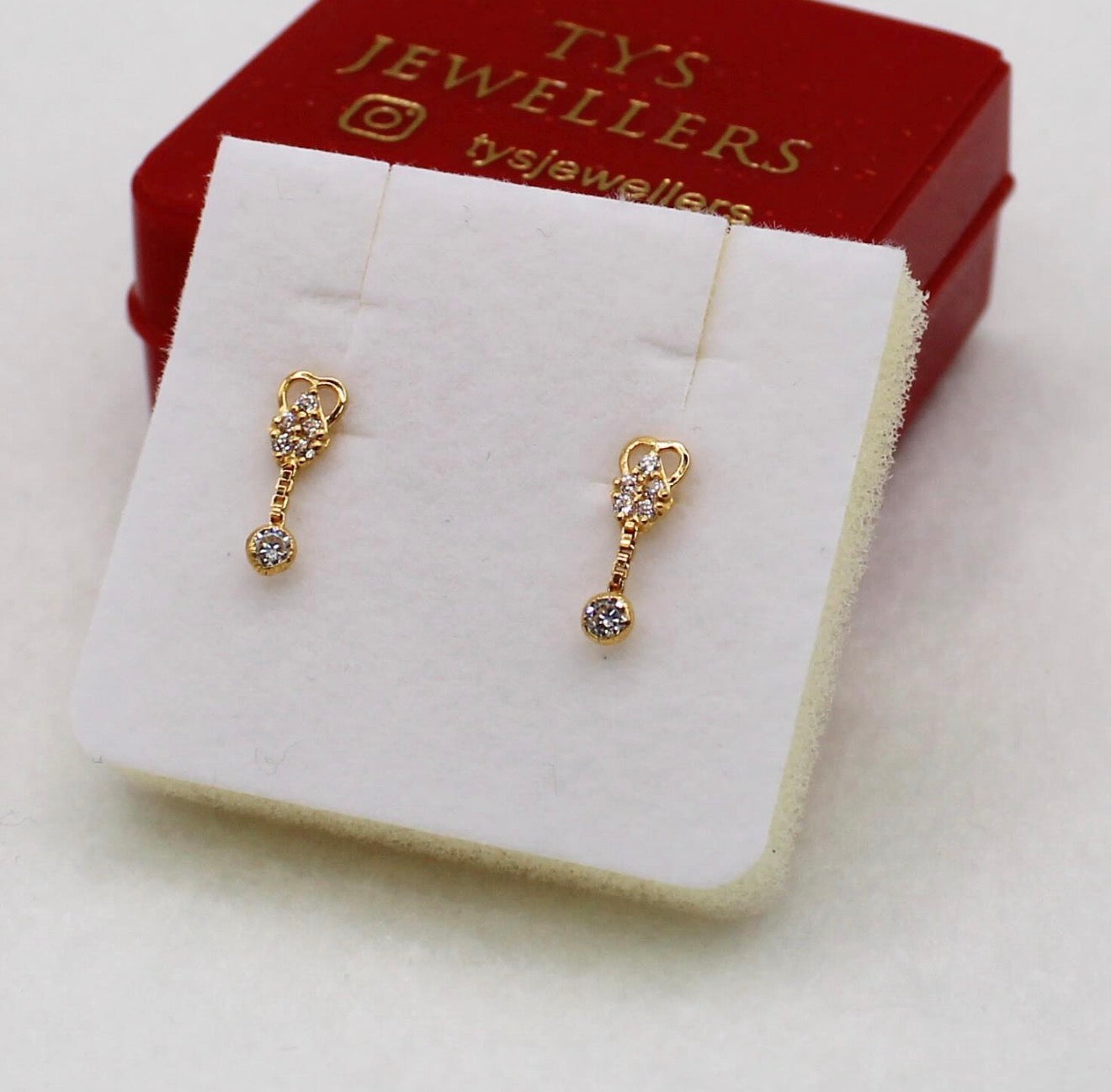 Small Sparkle Drop Studs | 18carat
