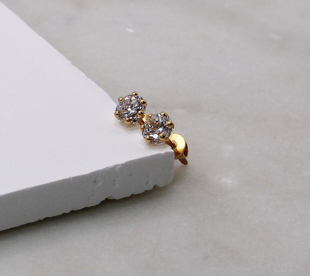 Cushioned Cubic Zirconia Studs | 5mm