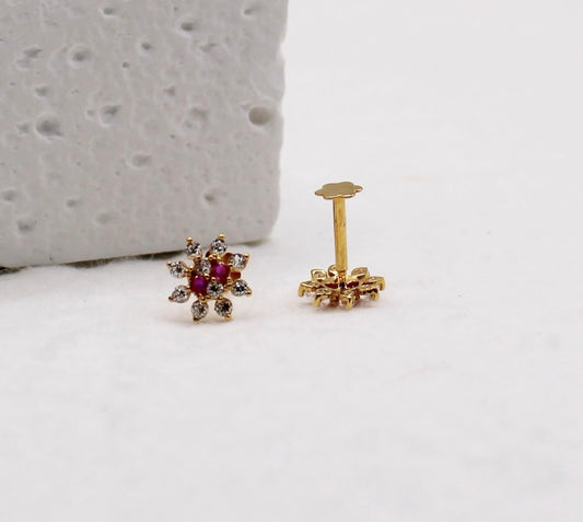 Pink Sunburst Studs
