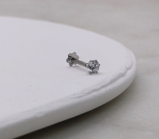 3mm Rhodium Stud