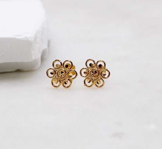 Gold Flower Studs