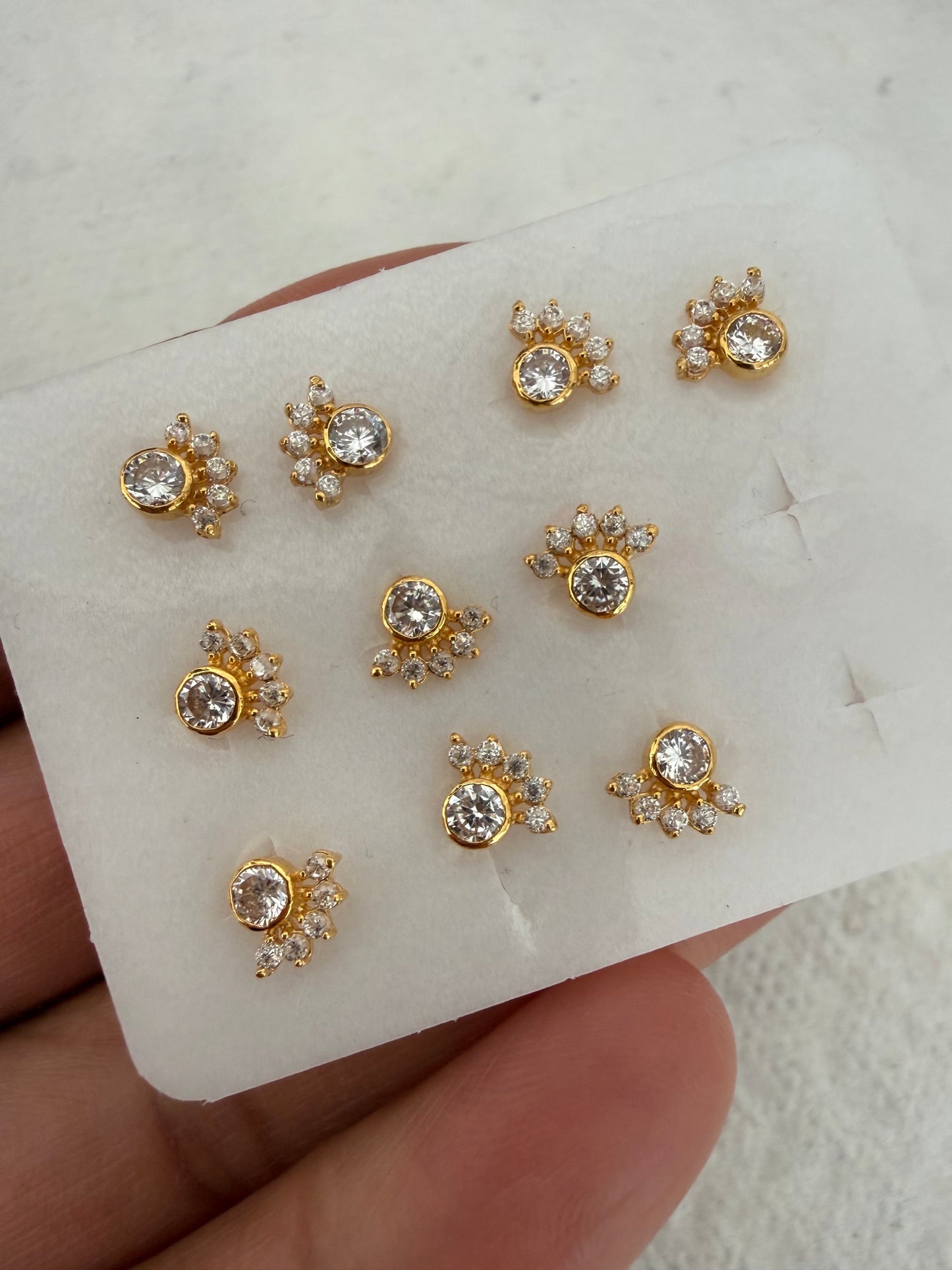 Clear Crescent Stud